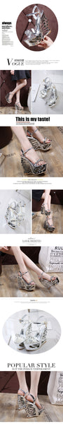 High Quality Buckle Strap Sexy Strange Style Heel Summer Women Shoes Retro Novelty Sandals High Heels Nightclub Shoes - UTouchUBuyNow