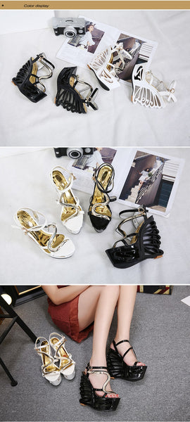 High Quality Buckle Strap Sexy Strange Style Heel Summer Women Shoes Retro Novelty Sandals High Heels Nightclub Shoes - UTouchUBuyNow