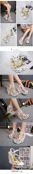 High Quality Buckle Strap Sexy Strange Style Heel Summer Women Shoes Retro Novelty Sandals High Heels Nightclub Shoes - UTouchUBuyNow