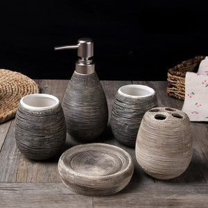 Straw pattern bathroom bath gift sets creative home 5pcs/set Home accessories home bath products