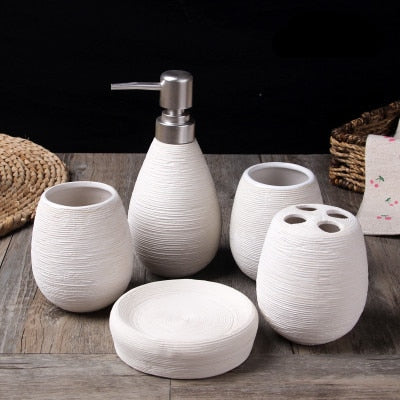 Straw pattern bathroom bath gift sets creative home 5pcs/set Home accessories home bath products