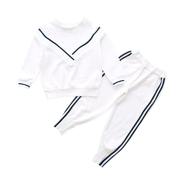 Fashion Big Girls Sports Suits Off Shoulder Set for Tracksuit Kids Sportswear - UTouchUBuyNow