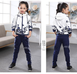 Clothing Set Girls Clothes Jacket Floral Zipper Kids Hoodies Pants Kids Tracksuit For Girls Clothing Sets Sport Suit - UTouchUBuyNow