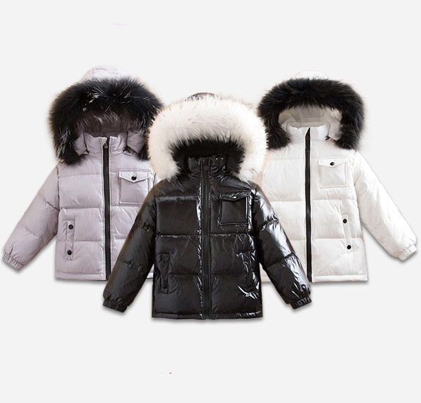 Children's wear down jacket animal hair collar 2-10 years old - UTouchUBuyNow