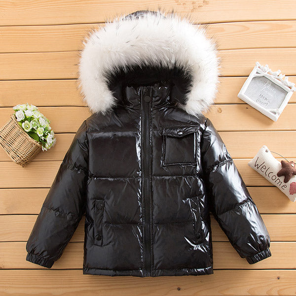 Children's wear down jacket animal hair collar 2-10 years old - UTouchUBuyNow