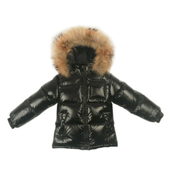 Children's wear down jacket animal hair collar 2-10 years old - UTouchUBuyNow