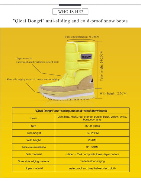 Female Snow Boots Winter Boots women flat waterproof  Shoes - UTouchUBuyNow