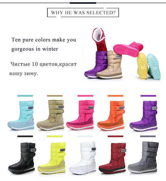 Female Snow Boots Winter Boots women flat waterproof  Shoes - UTouchUBuyNow