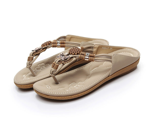 Women sandals soft PU leather Rhinestone sandals women Summer fashion flip flops sandals women shoes