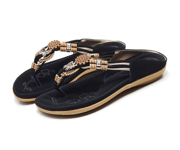 Women sandals soft PU leather Rhinestone sandals women Summer fashion flip flops sandals women shoes