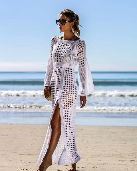 New Sexy Cover Up Bikini Women Swimsuit Cover-up Beach Bathing Suit Beach Wear Knitting Swimwear Mesh Beach Dress Tunic Robe - UTouchUBuyNow