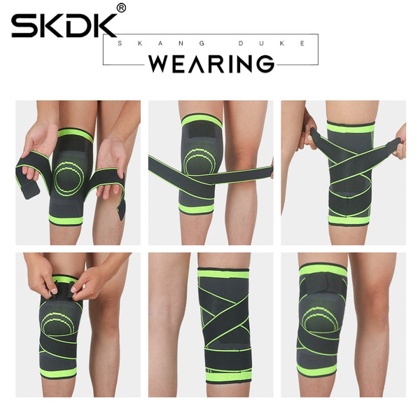 1PC Non-Slip Knee Brace Compression Knee Sleeve Sports Knee Pad Running Basketball Fitness Cycling Tennis Knee Support